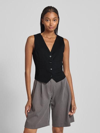 Only Kamizelka garniturowa o kroju slim fit z piki model ‘CHRISTINA’ Czarny 4