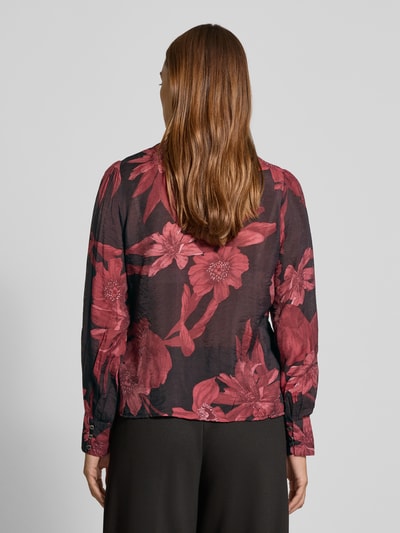 ZABAIONE Bluzka koszulowa z listwą guzikową Bordowy 5