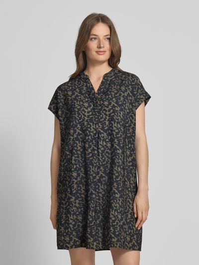 OPUS Sukienka mini z dekoltem w serek model ‘Wulara’ Ciemnoniebieski 4