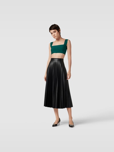 Victoria Beckham Crop Top in Strick-Optik Dunkelgruen 1