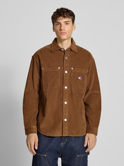 Tommy Jeans Relaxed Fit Cordhemd aus reiner Baumwolle Mittelbraun 4
