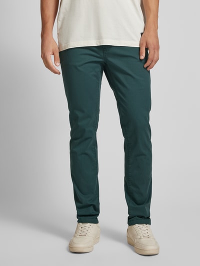 Tom Tailor Denim Slim fit chino met riem Flessengroen - 4