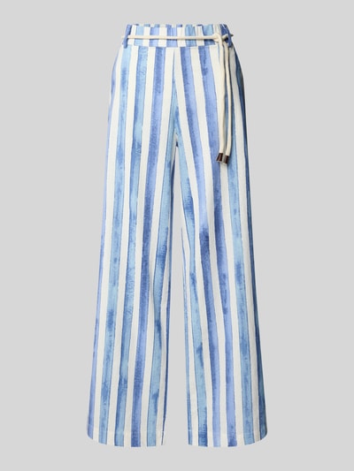 Christian Berg Woman Wide Leg Leinenhose mit Bindgegürtel Sky 2