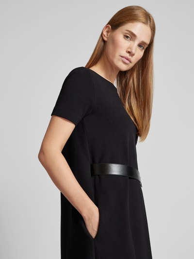 Emporio Armani Knielanges Kleid mit Rundhalsausschnitt Black 3