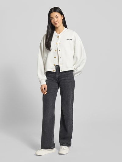 Tommy Hilfiger Relaxed Fit Sweatjacke aus Baumwoll-Mix Ecru 1