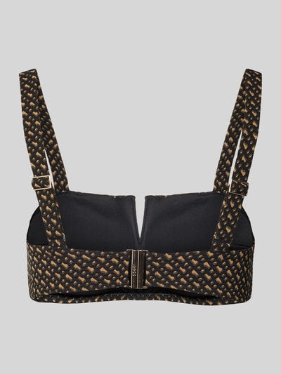 BOSS Top bikini ze wzorem na całej powierzchni model ‘BANDEAU’ Średniobrązowy 3