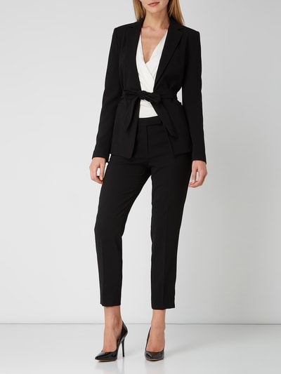 Jake*s Collection Blazer van crêpe met riem  Zwart - 1