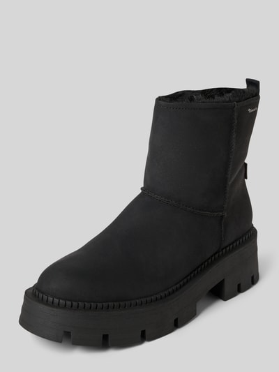 Produktfoto, Chelsea Boots In Nubukleder-Optik von Tamaris, Optik: Unifarben, rund, Blockabsatz, Label-Prägung, Logo-Detail, Reißverschluss, profilierte Sohle