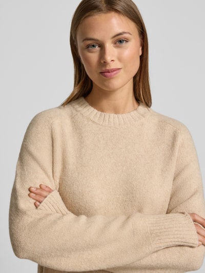 OPUS Gebreide pullover met ronde hals, model 'Passy' Beige - 3