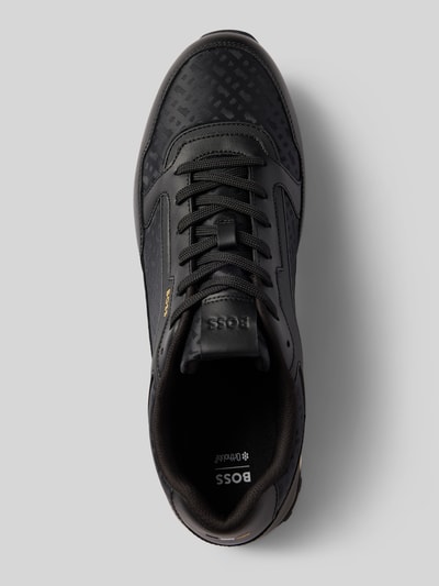 Produktfoto, Sneaker aus echtem Leder-Mix Modell 'PARKOUR-L_RUNN_NMNAL' von BOSS in Schwarz mit strukturierten Oberflächen, Herren Sneaker.