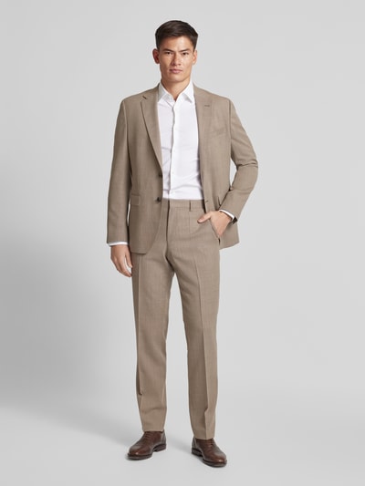 BOSS Regular fit pantalon met scheerwol, model 'Leon' Beige - 1