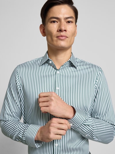 Jake*s Regular fit zakelijk overhemd van katoen met kentkraag Rietgroen - 3