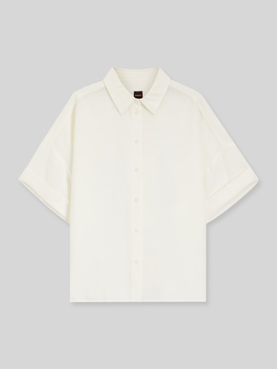 BOSS Orange Regular Fit Bluse aus Leinen-Viskose-Mix Modell 'BISENAS' Offwhite 2
