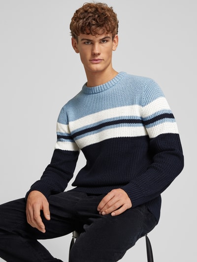 Jack & Jones Gebreide pullover met ronde hals, model 'SANDER' Lichtblauw - 3