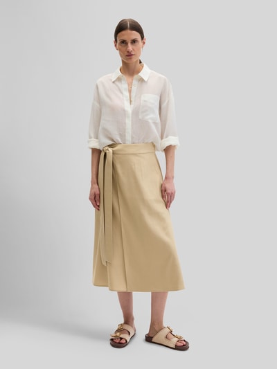 Marc O'Polo Regular Fit Midi-Rock aus Leinen-Mix Sand 1