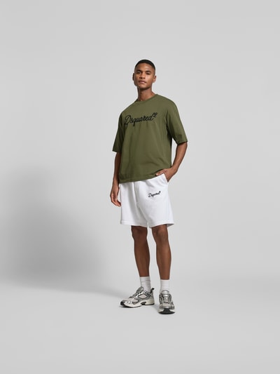 Dsquared2 Loose Fit T-Shirt aus reiner Baumwolle Oliv 1