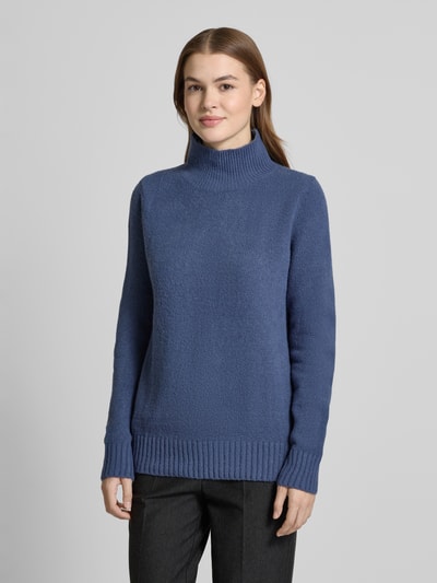 Jake*s Casual Sweter z dzianiny o kroju regular fit ze stójką Niebieski 4