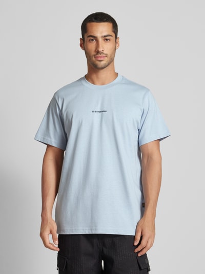 G-Star Raw T-shirt met labelprint Rookblauw - 4