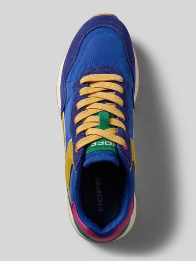 Produktfoto, Sneaker aus Leder-Mix mit Logo-Detail Modell 'City' von HOFF in Blau, Gelb und Grün, profilierte Sohle, Damen Sneaker, abgerundete Passform, Schnürverschluss, 2 cm Absatzhöhe, 8 cm Schafthöhe, 8 cm Schaftweite