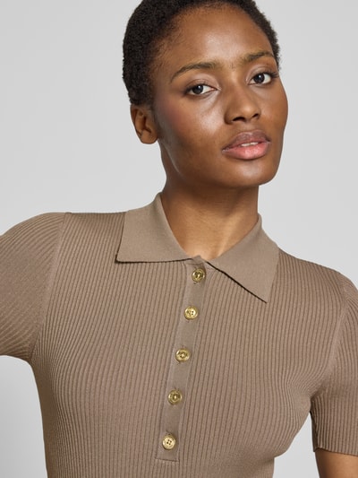 MICHAEL Michael Kors Polokleid aus Viskose-Mix mit Knopfleiste Beige 3