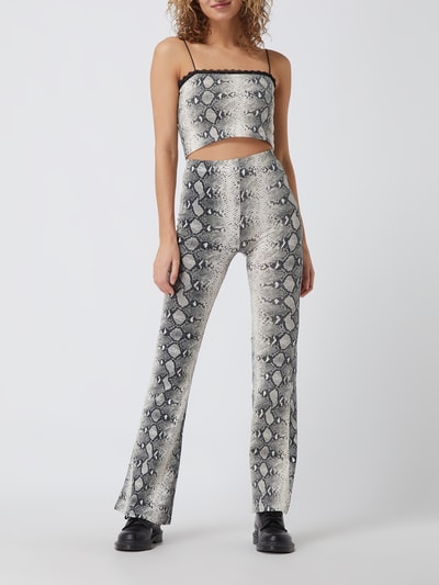REVIEW Flared Leggings mit Animal-Print Offwhite 1