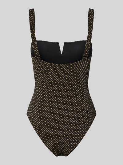 BOSS Badpak met all-over motief, model 'B MONOGRAM' Middenbruin - 3