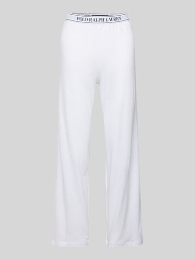 Polo Ralph Lauren Straight Leg Pyjama-Hose mit elastischem Label-Bund Offwhite 1