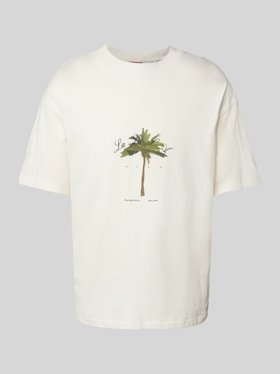 HUGO T-shirt met labelprint, model 'Duwom' Offwhite - 2