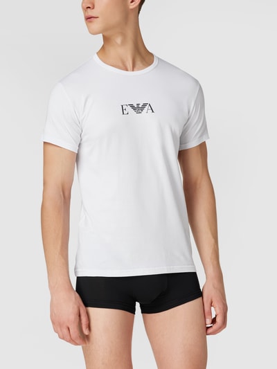 Emporio Armani T-shirt met labelprint in een set van 2 stuks Wit - 1