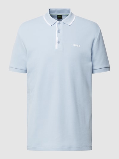 BOSS Green Regular Fit Poloshirt mit Label-Print Rauchblau 2