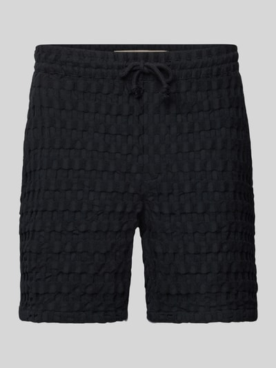Only & Sons Regular fit sweatshorts met structuurmotief, model 'TEL BRADDOCK' Zwart - 2