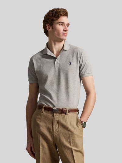 Polo Ralph Lauren regular fit poloshirt van katoenmix Lichtgrijs gemêleerd - 4