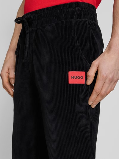 HUGO Sweatpants mit Label-Patch Modell 'Velvet' Black 3