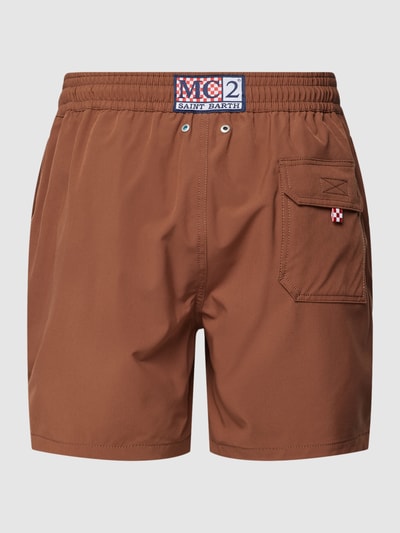 MC2 Saint Barth Badehose mit Label-Stitching Modell 'COMFORT' Mittelbraun 3