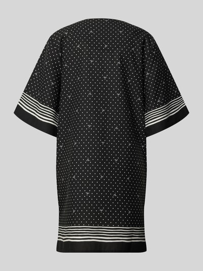 Produktfoto, Minikleid mit Schlüssellochausschnitt Modell 'Brismar' von JOOP! Collection aus Baumwoll-Modal-Mix in Schwarz mit weißen Punkten und Streifen, Relaxed-Fit, 3/4-Arm