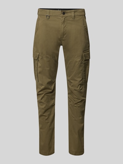 s.Oliver RED LABEL Spodnie cargo o kroju regular fit z mieszanki bawełny Ciemnozielony 2