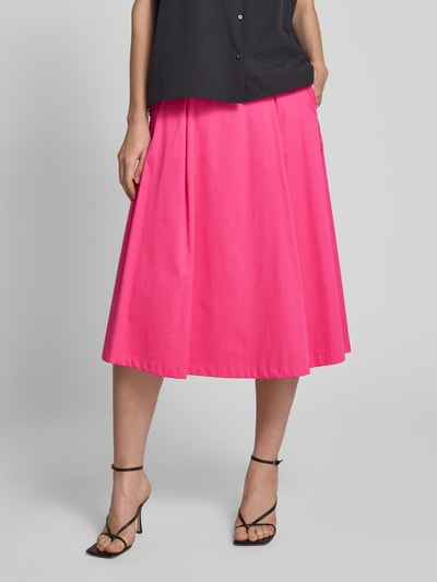 s.Oliver BLACK LABEL Ausgestellter Midi-Rock aus Popeline Pink 4