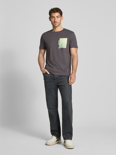 Tom Tailor Denim Regular Fit T-Shirt aus reiner Baumwolle Anthrazit 1