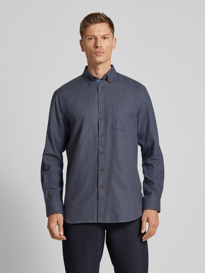 Christian Berg Men Light-Flanellhemd mit Button-Down-Kragen Graphit 4