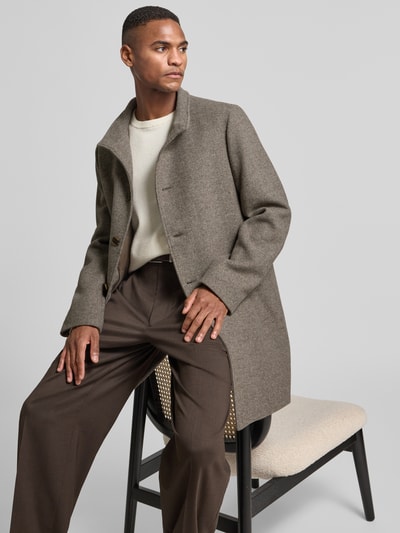 Roy Robson Kurzmantel mit Steppeinsatz und Stehkragen Mittelbraun 3