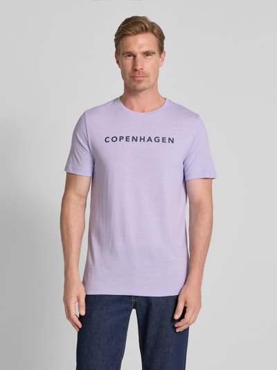Lindbergh T-Shirt mit Label-Print Violett 4
