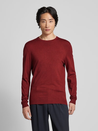 MCNEAL Pullover in Strick-Optik Dunkelrot Melange 4