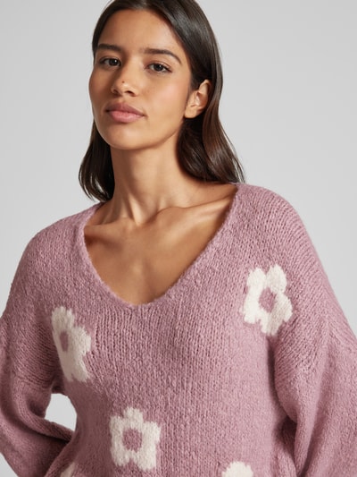 ZABAIONE Gebreide pullover met ribboorden Roze - 3