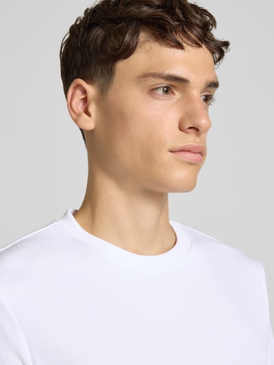 Only & Sons Regular fit T-shirt met ribstructuur, model 'TANNER' Wit - 3