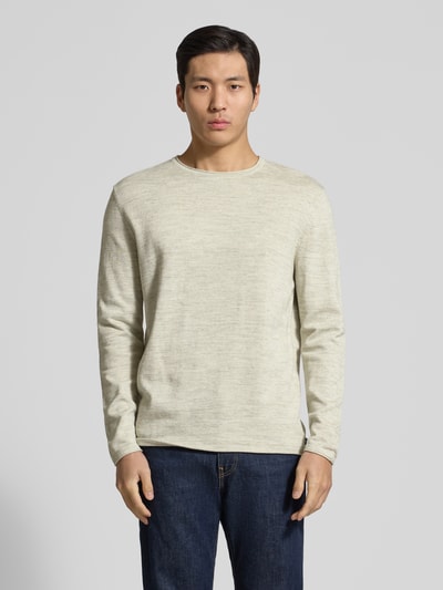 Tom Tailor Regular Fit Strickpullover aus Baumwoll-Mix Modell Space dye' Schilf Melange 4