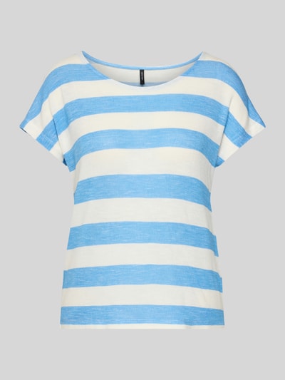 VERO MODA Loose Fit T-Shirt aus Viskose-Mix Modell 'WIDE STRIPE' Blau 2