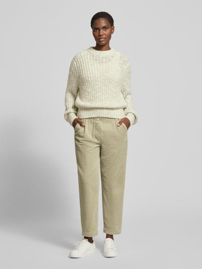 OPUS Gebreide pullover met ronde hals, model 'Palizia' Rietgroen - 1