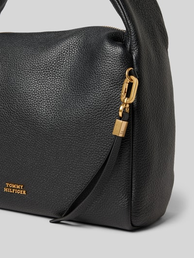 Tommy Hilfiger Torba z uchwytami z naturalnej skóry bydlęcej Czarny 3