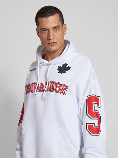 Dsquared2 Oversized Hoodie mit Label-Print Weiss 3