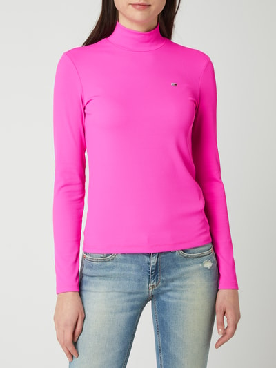 Tommy Jeans Shirt met lange mouwen met ribstructuur  Neon roze - 4